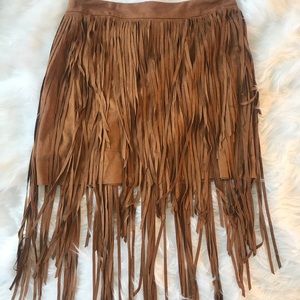 Asymmetrical Fringe Skirt